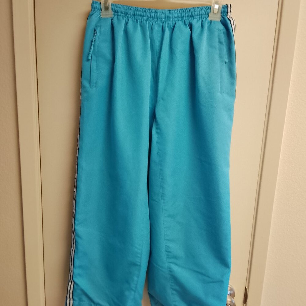 Women's Jrs Vintage Pro Spirit Blue Fully Lined Crop Wind Track Pants Size Small